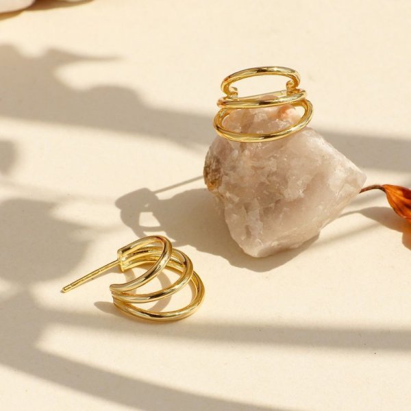 Geometric Multi-Hoop Earrings